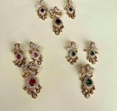 Handmade Brass Metal Jewellery Bird Pendant Set